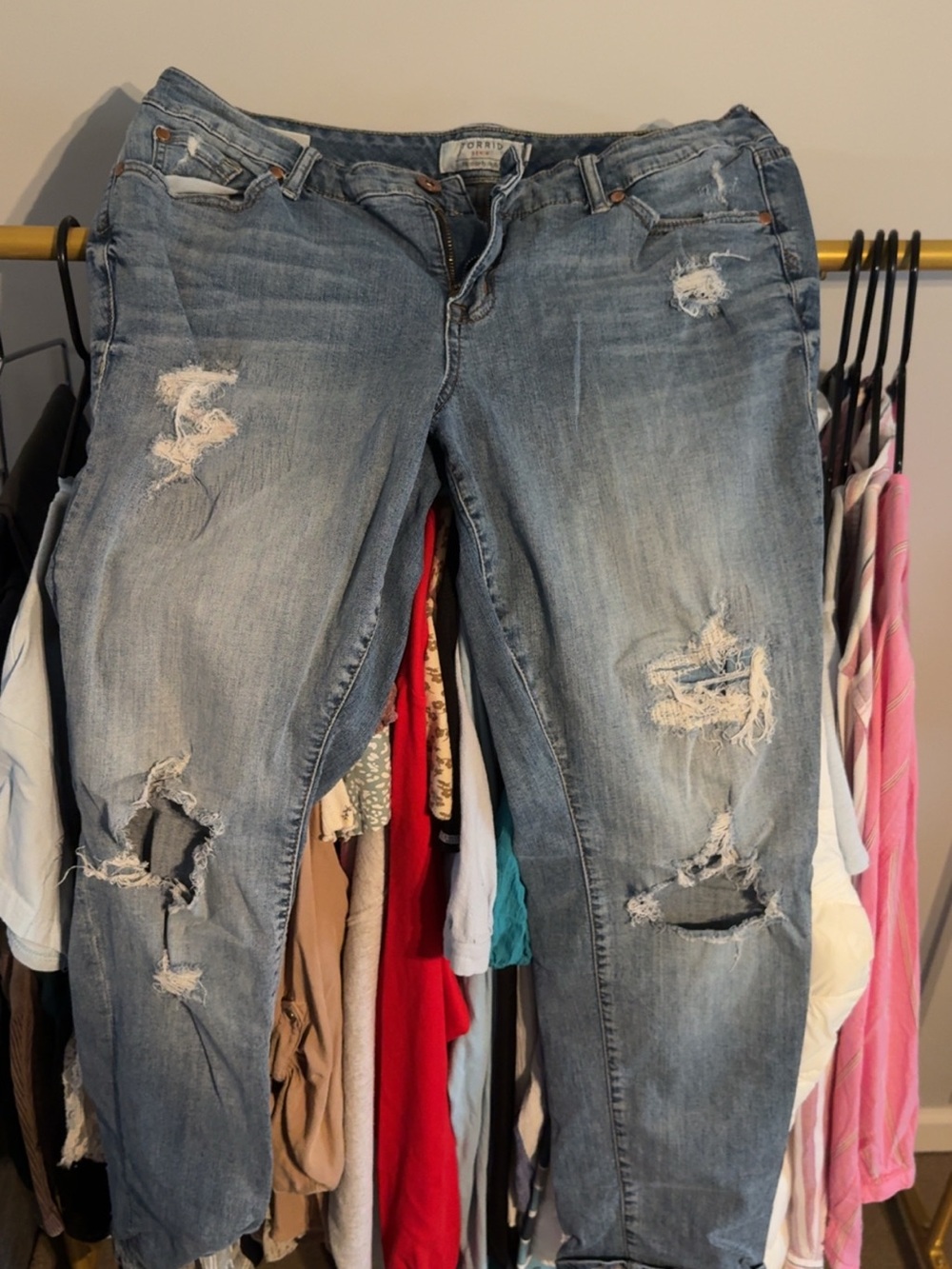 torrid Light Blue Distressed Boyfriend Jeans
